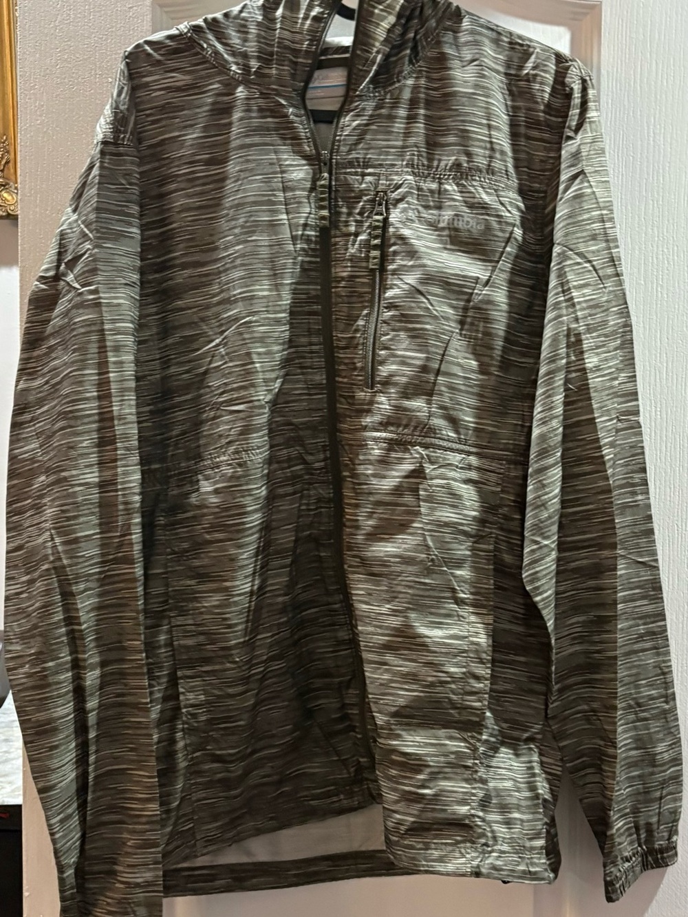 Columbia Olive Green Heathered Hooded Windbreaker